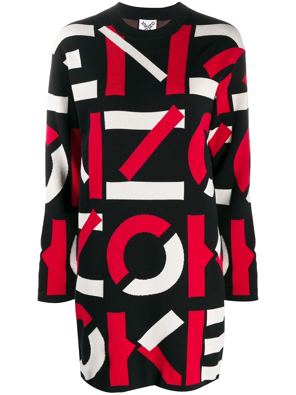 KENZO WOMEN All Over Logo Dress Navy - Maison De Fashion 