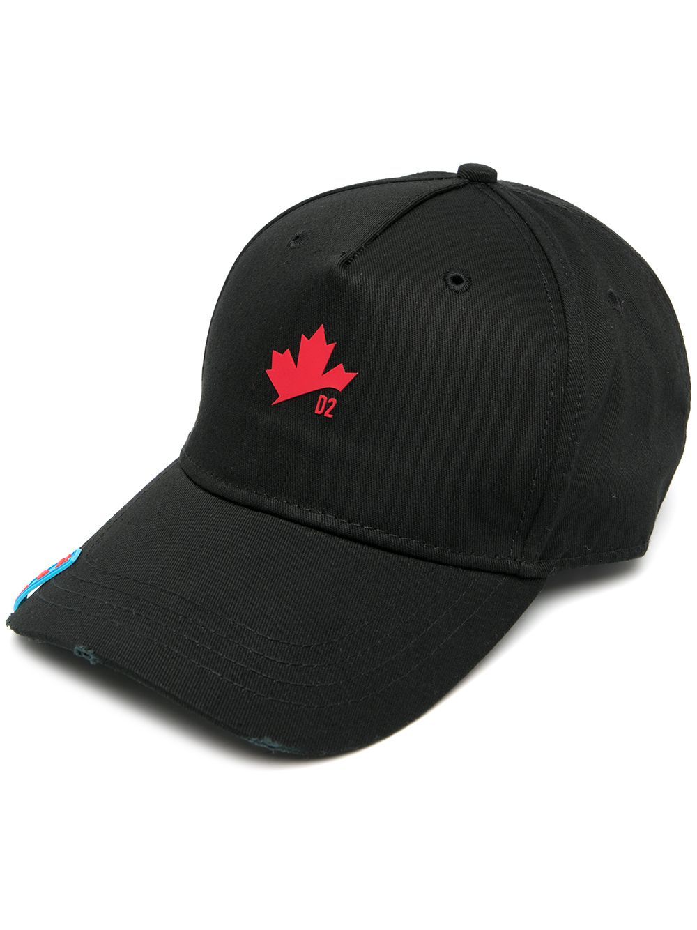 DSQUARED2 Maple Leaf Cap Black/Red - MAISONDEFASHION.COM