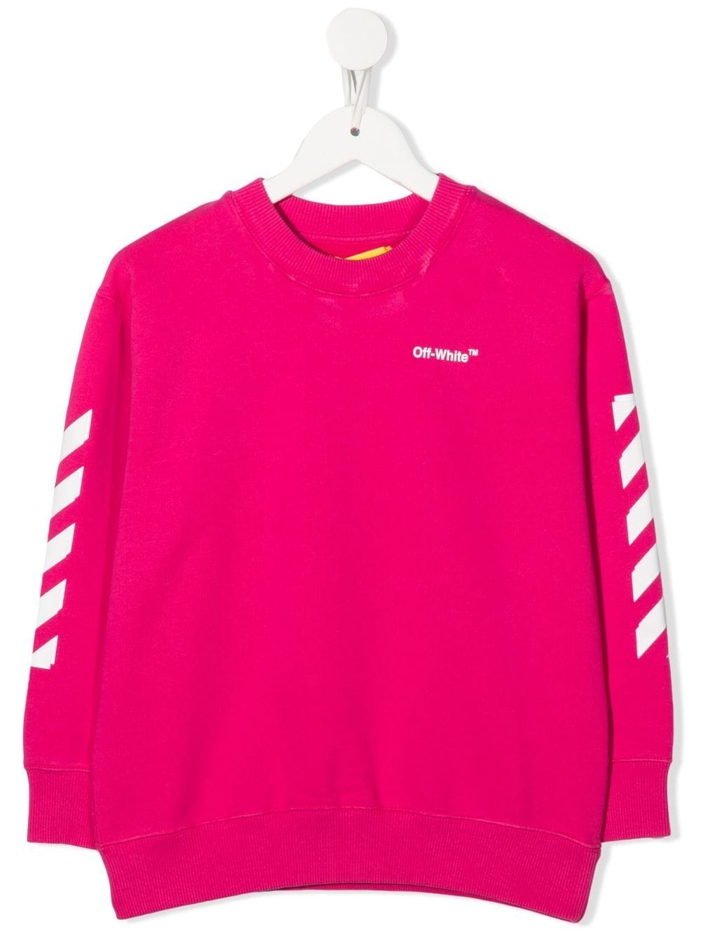 OFF-WHITE KIDS Rubber Arrow Sweatshirt Pink/White - MAISONDEFASHION.COM