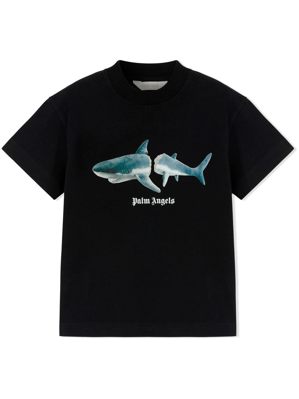 PALM ANGELS KIDS Shark T-Shirt S/S Black - MAISONDEFASHION.COM