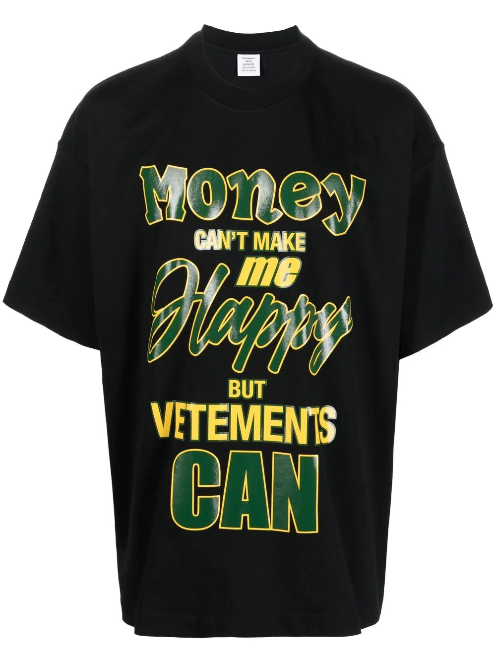 VETEMENTS Money T-Shirt Black - MAISONDEFASHION.COM