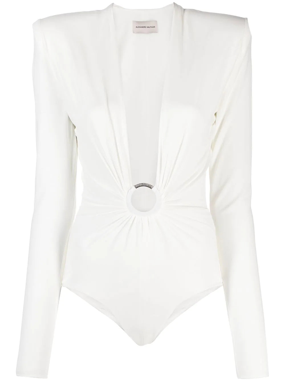 ALEXANDRE VAUTHIER V-Neck Bodysuit Off-White - MAISONDEFASHION.COM