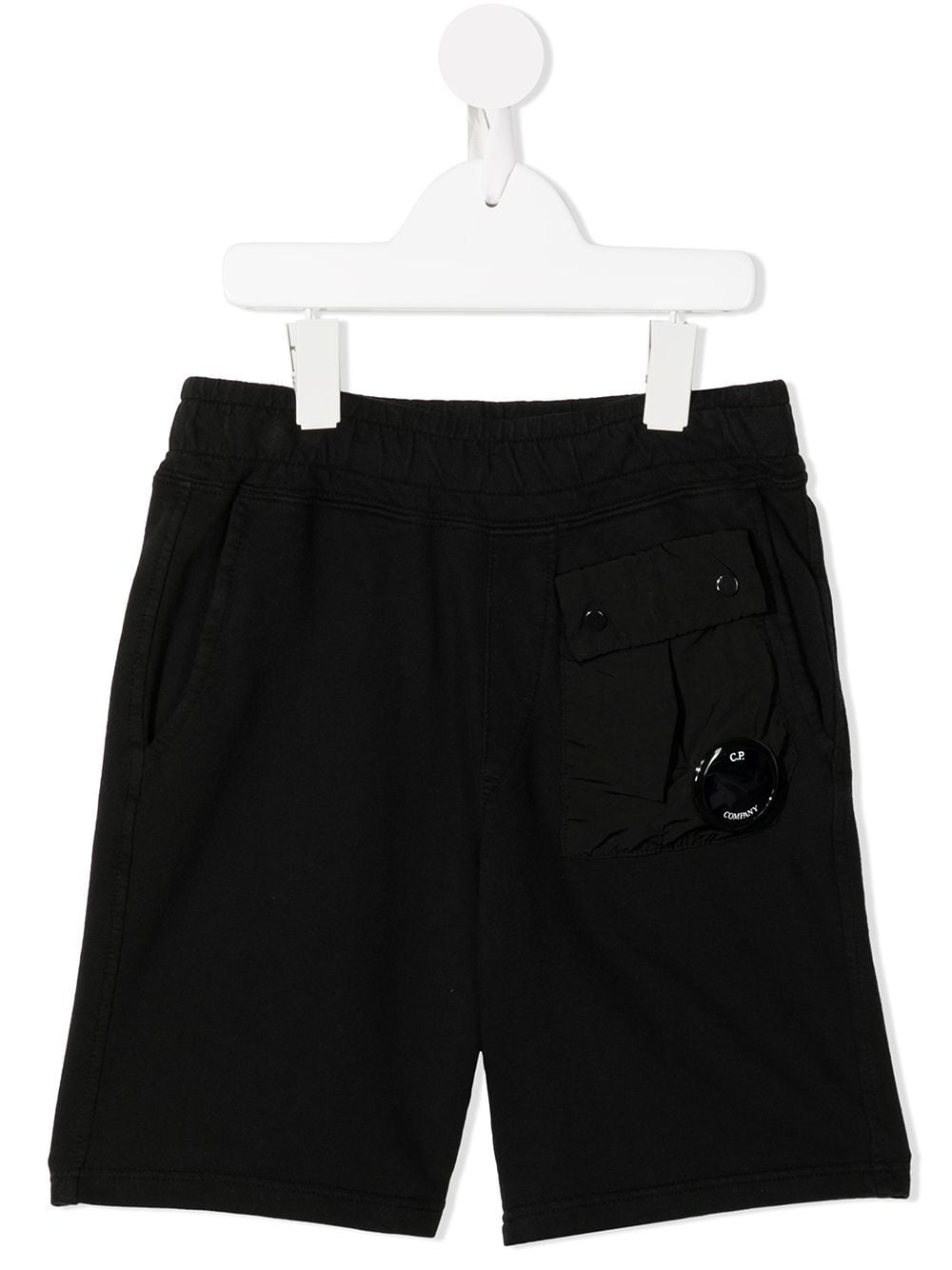C.P COMPANY KIDS Micro-lens jersey shorts Black - MAISONDEFASHION.COM