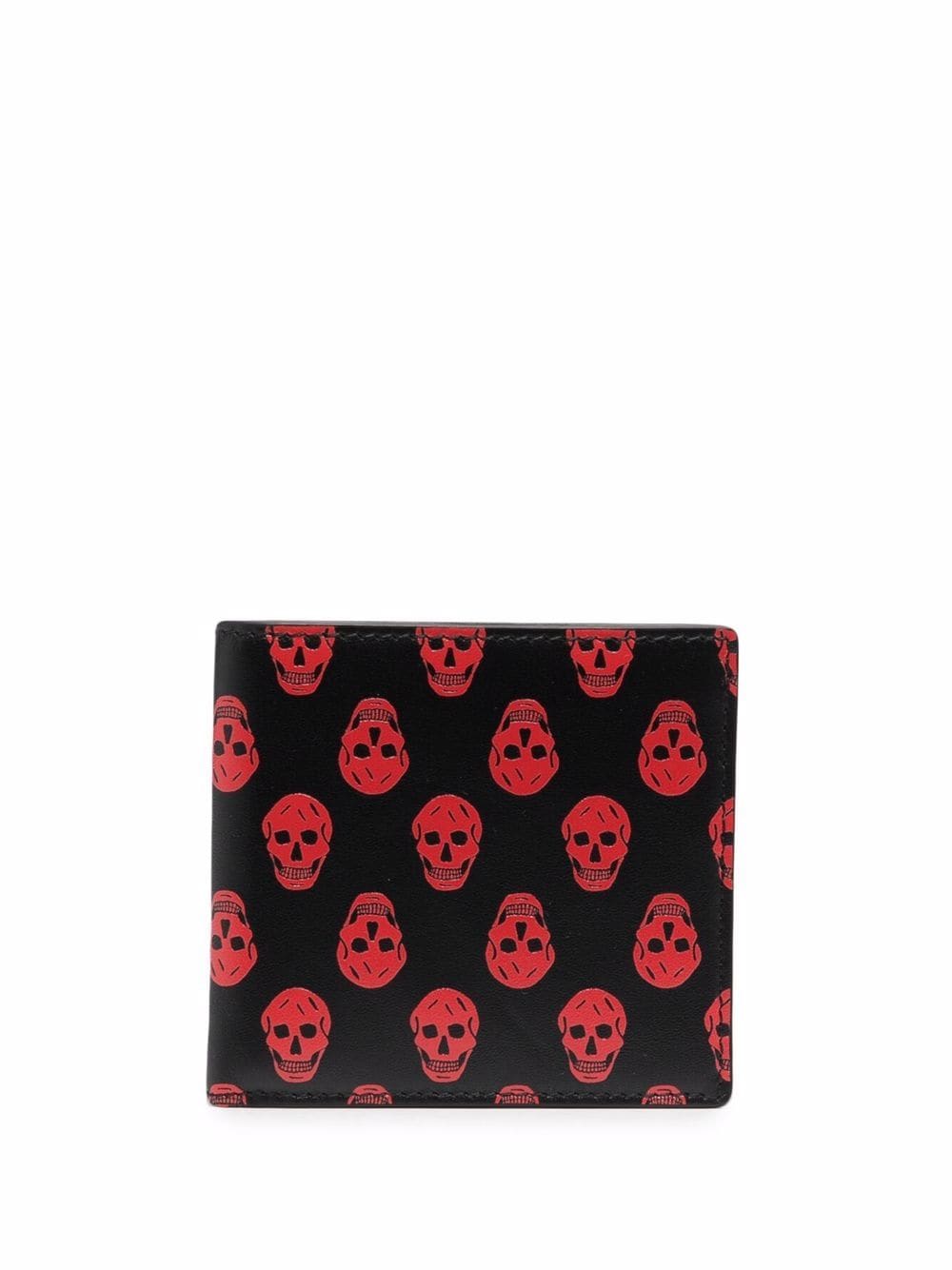 ALEXANDER MCQUEEN Skull-print leather wallet Black/Red - MAISONDEFASHION.COM
