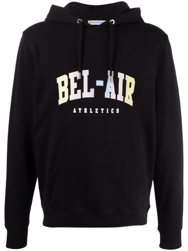 BEL-AIR ATHLETICS Logo Hoodie Black - MAISONDEFASHION.COM