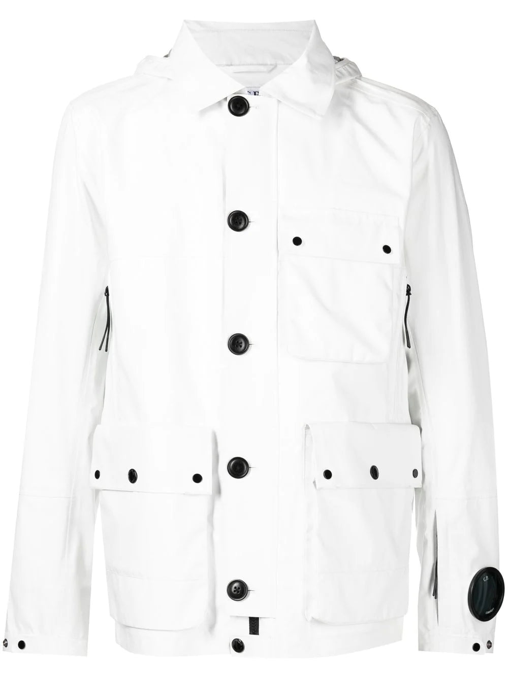 C.P COMPANY Goggles detail shirt jacket White - MAISONDEFASHION.COM