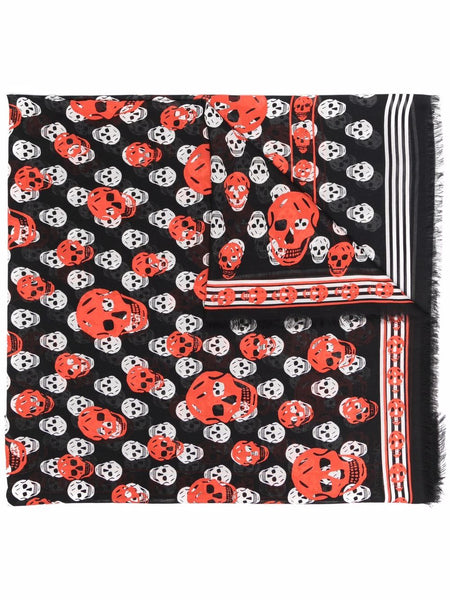 ALEXANDER MCQUEEN Skull Print Frayed Scarf – MAISONDEFASHION.COM
