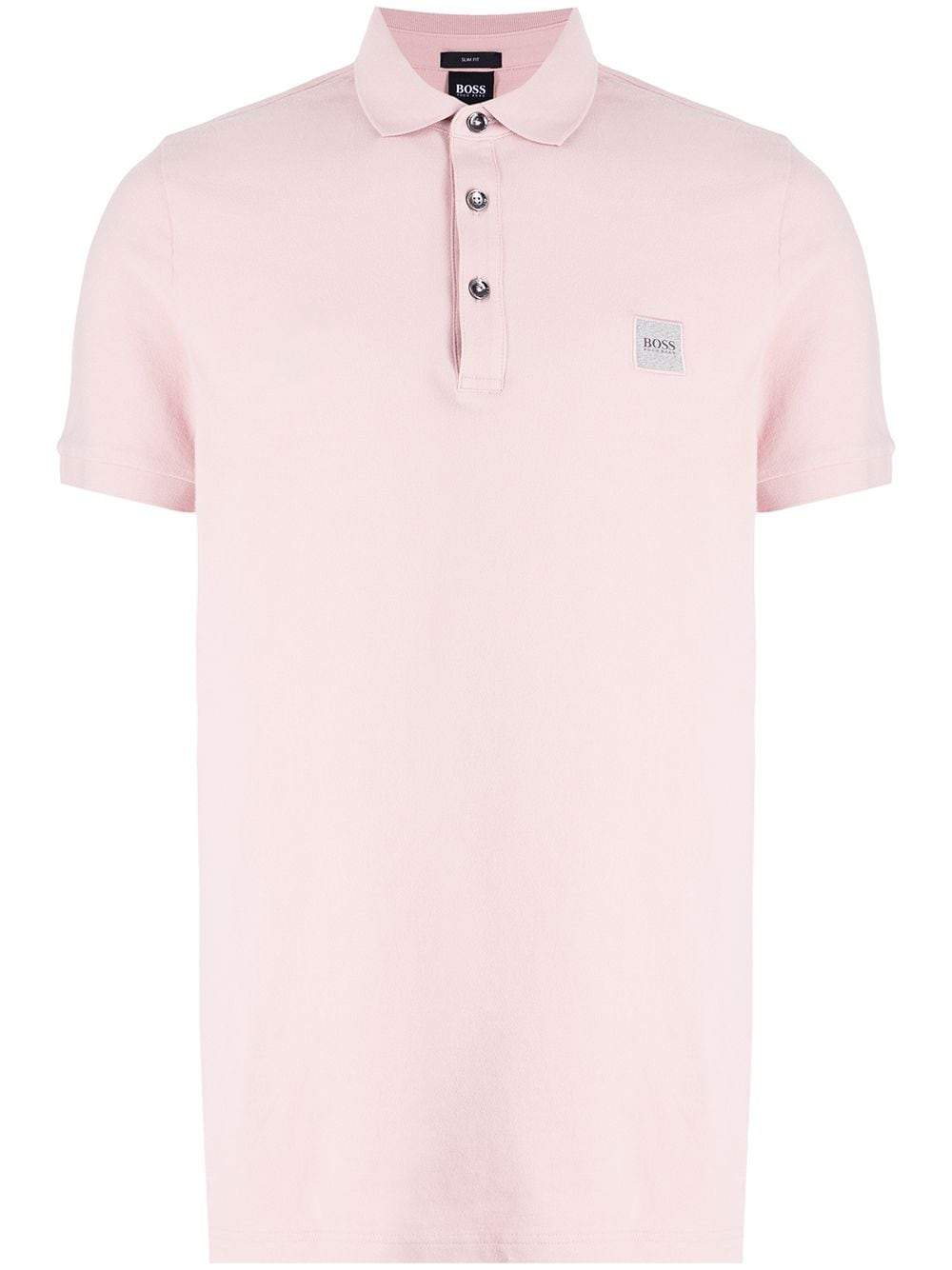 BOSS Embroidered logo polo shirt Pink - MAISONDEFASHION.COM