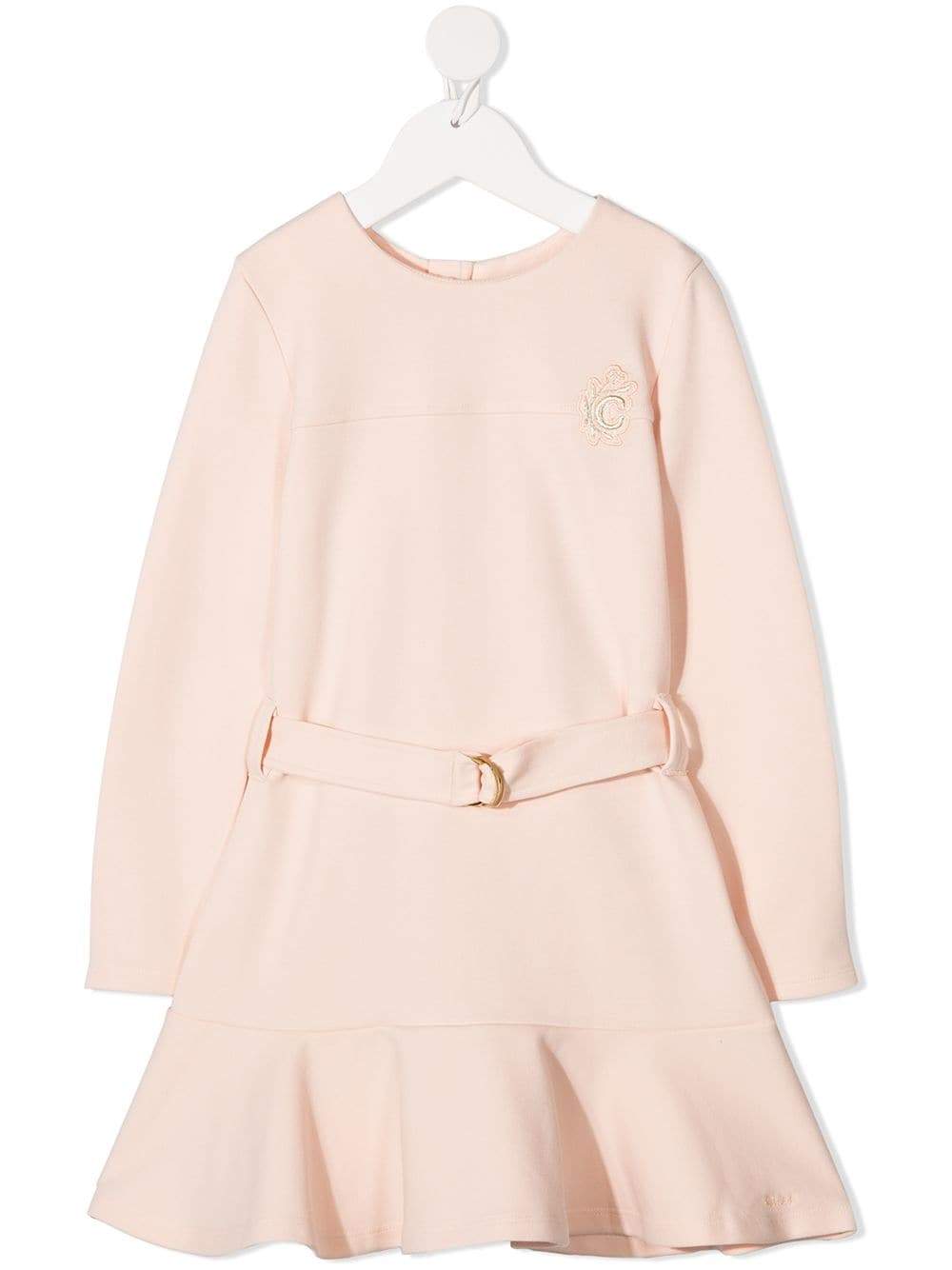 CHLOÉ KIDS C Logo Dress Baby Pink - Maison De Fashion 