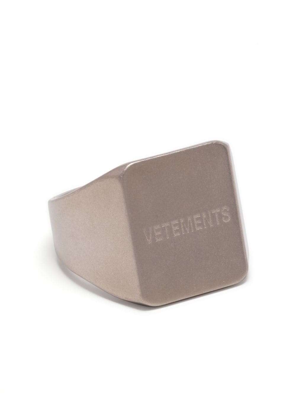 VETEMENTS Logo-engraved signet ring Silver - MAISONDEFASHION.COM