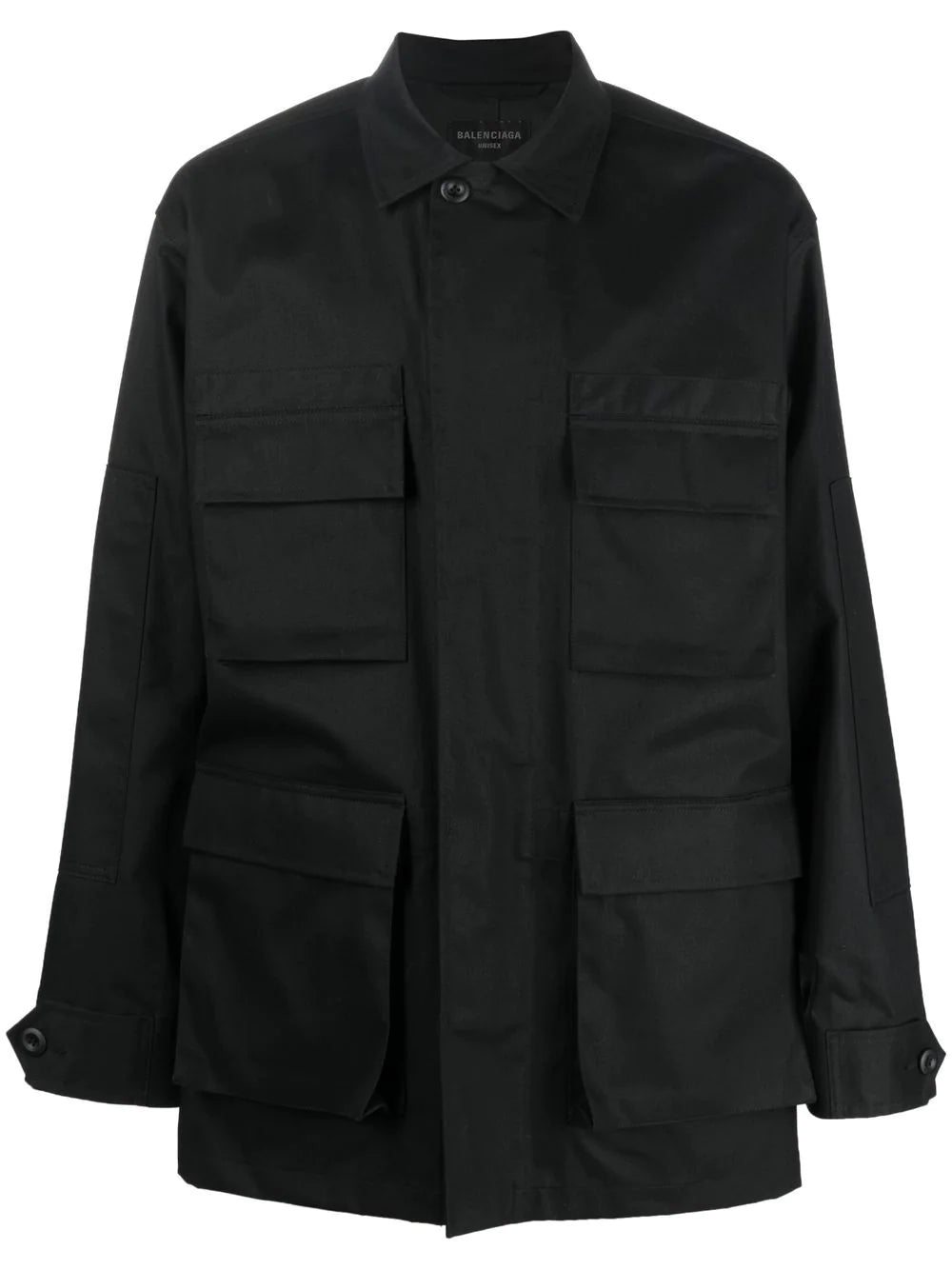 BALENCIAGA Multi Pocket Cargo Shirt Jacket Black - MAISONDEFASHION.COM