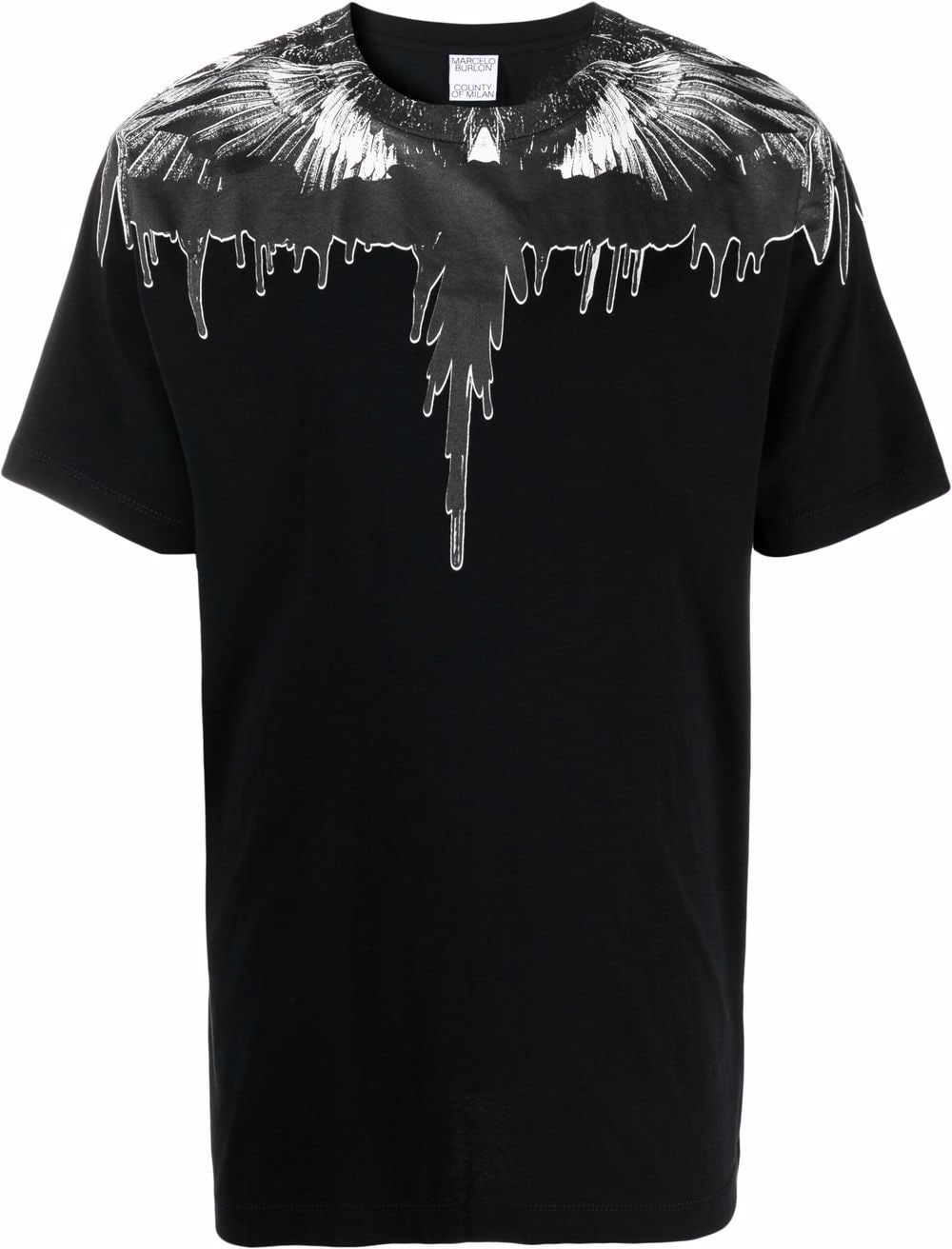 MARCELO BURLON Tar Wings Regular T-Shirt Black - MAISONDEFASHION.COM