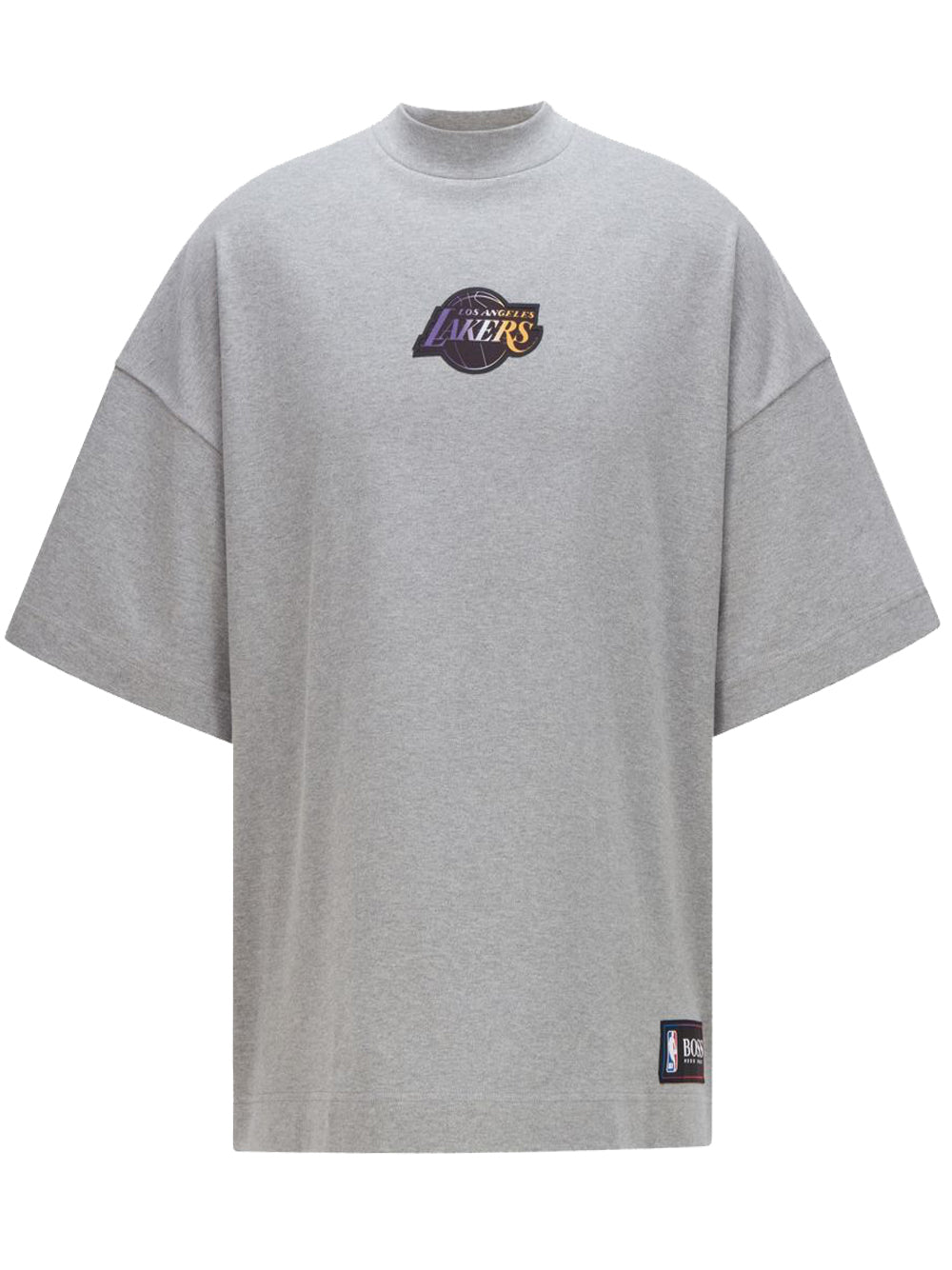 BOSS X NBA Lakers Logo Oversized T-Shirt Grey - MAISONDEFASHION.COM