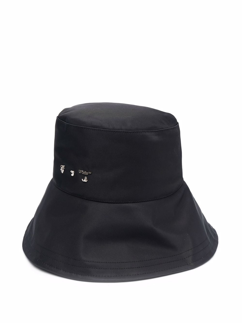 OFF-WHITE WOMEN Logo-plaque bucket hat Black - MAISONDEFASHION.COM