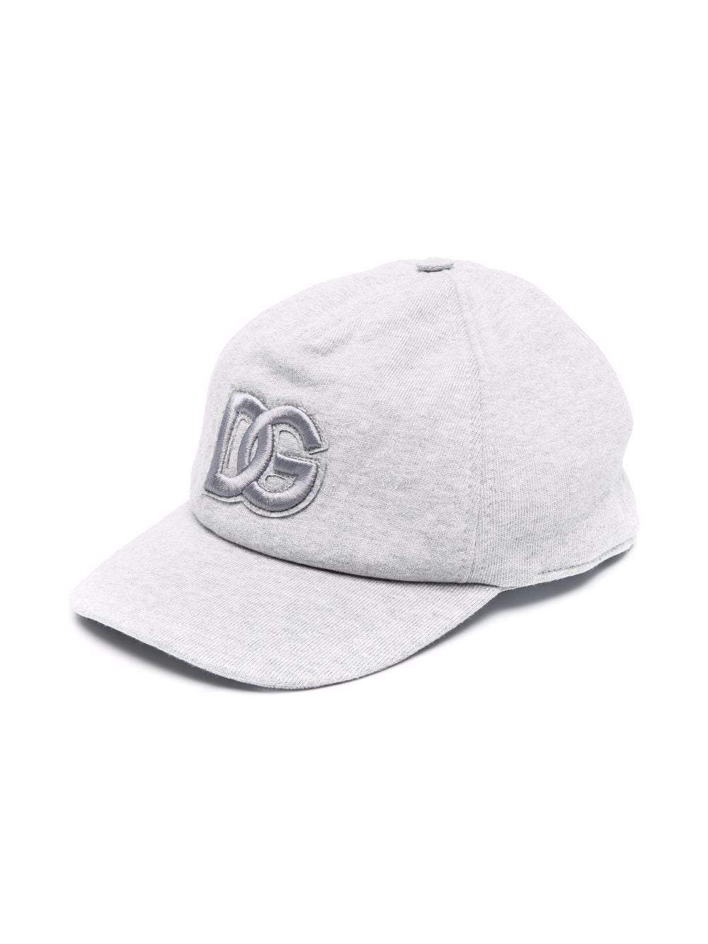 DOLCE & GABBANA KIDS  Embroidered-logo baseball cap Grey - MAISONDEFASHION.COM