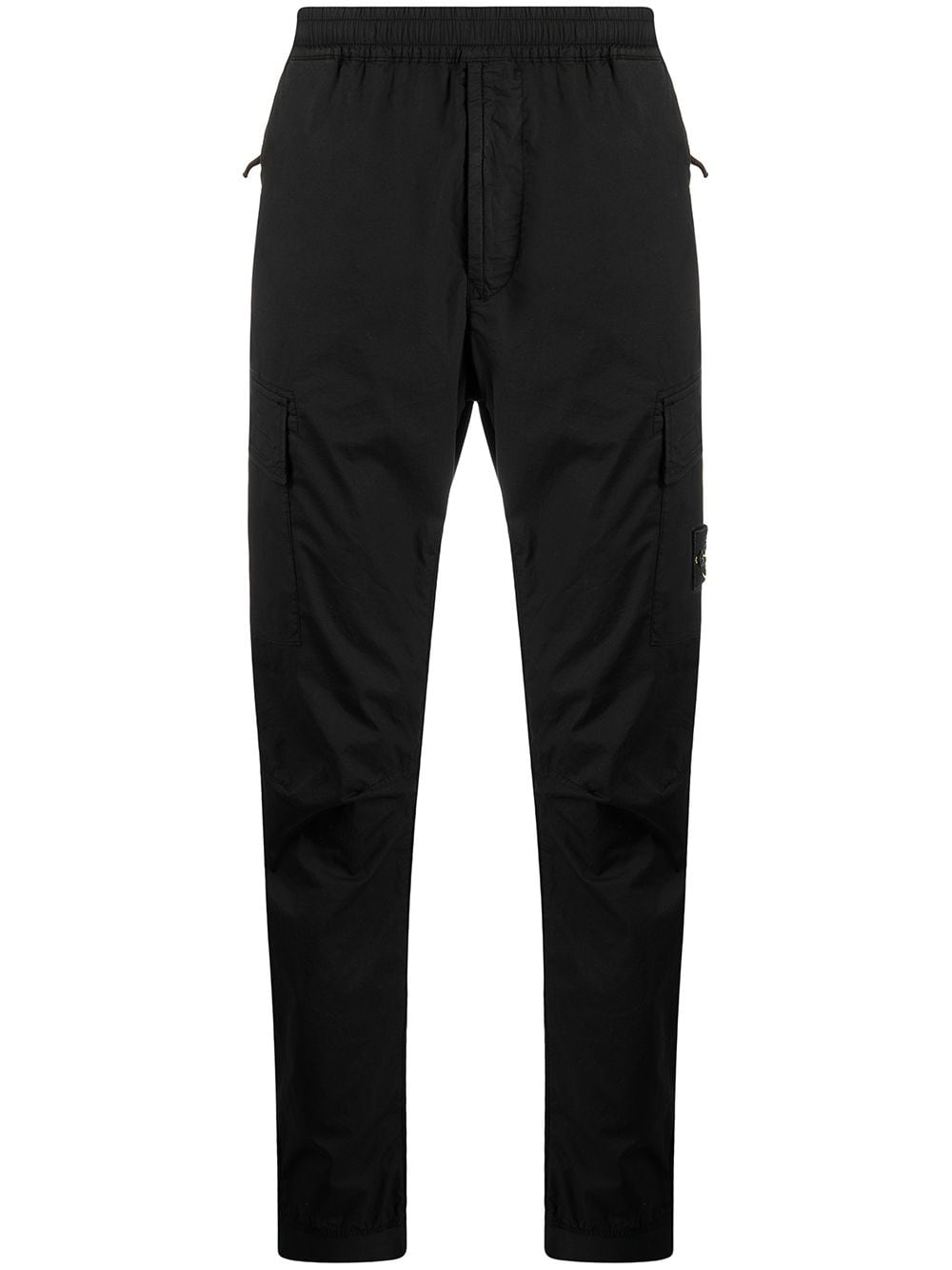 STONE ISLAND Logo Patch Cargo Trousers Black - MAISONDEFASHION.COM