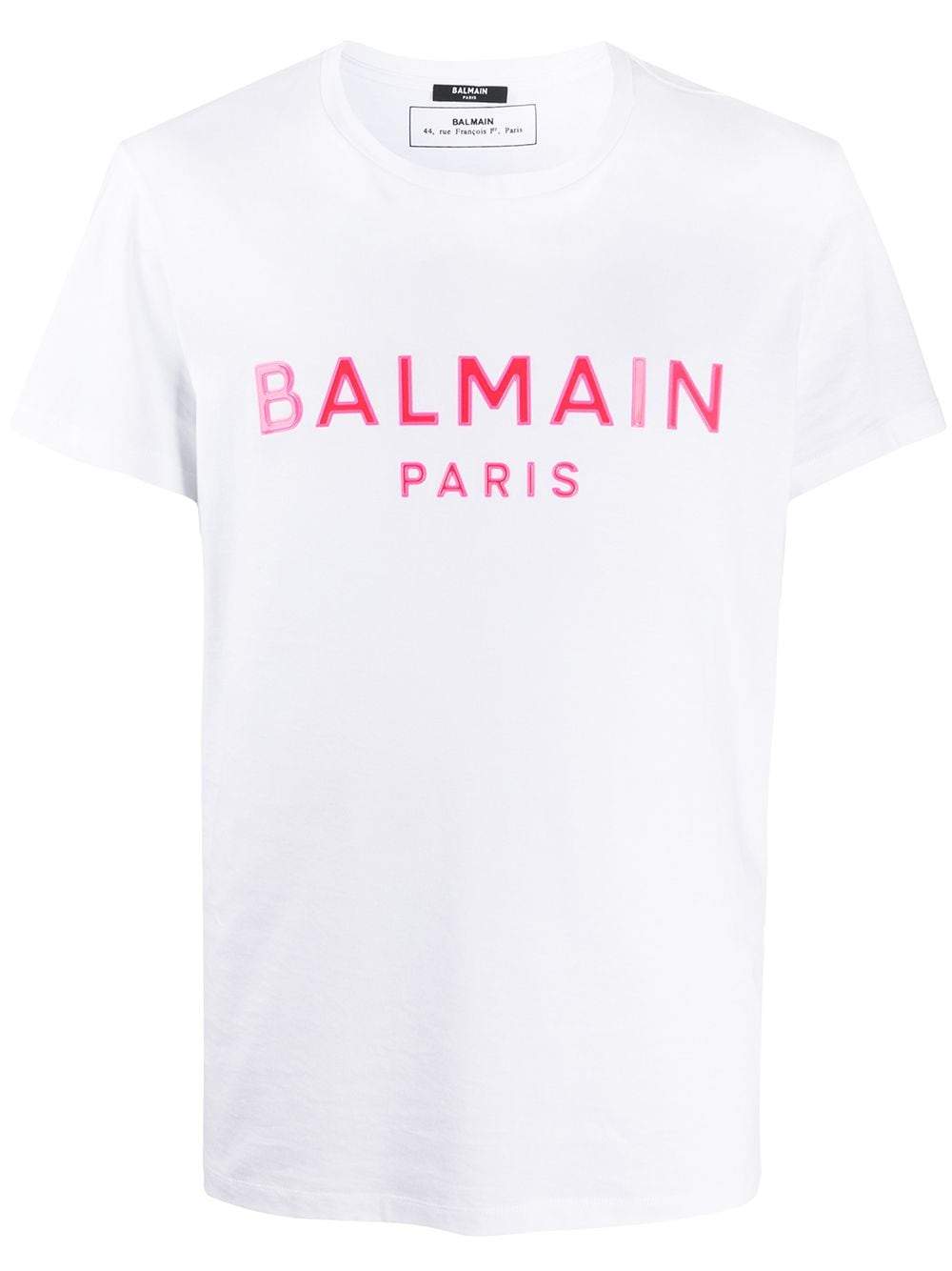 BALMAIN gel logo t-shirt white/pink - Maison De Fashion 