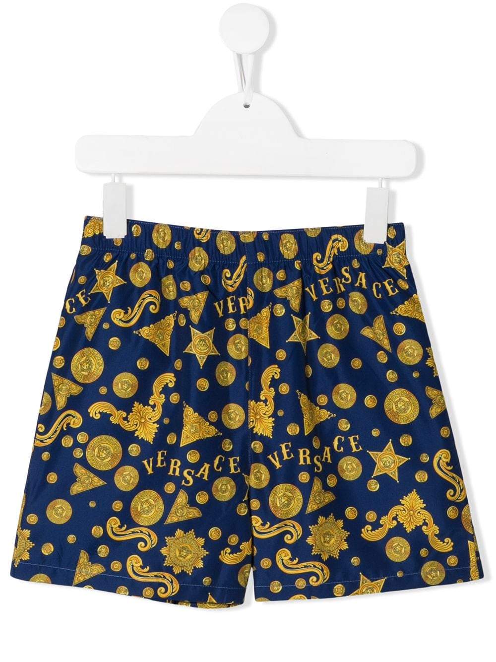 VERSACE KIDS Logo Print Swimshorts Blue - Maison De Fashion 