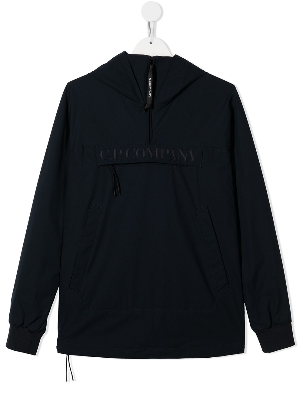 C.P. COMPANY KIDS Logo-embroidered rain jacket Navy - MAISONDEFASHION.COM
