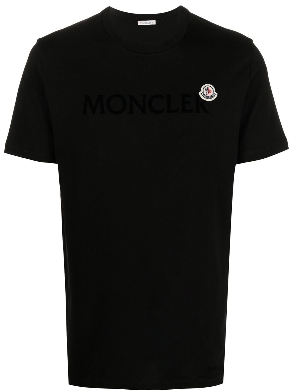 MONCLER Logo Embroidered T-Shirt Black - MAISONDEFASHION.COM