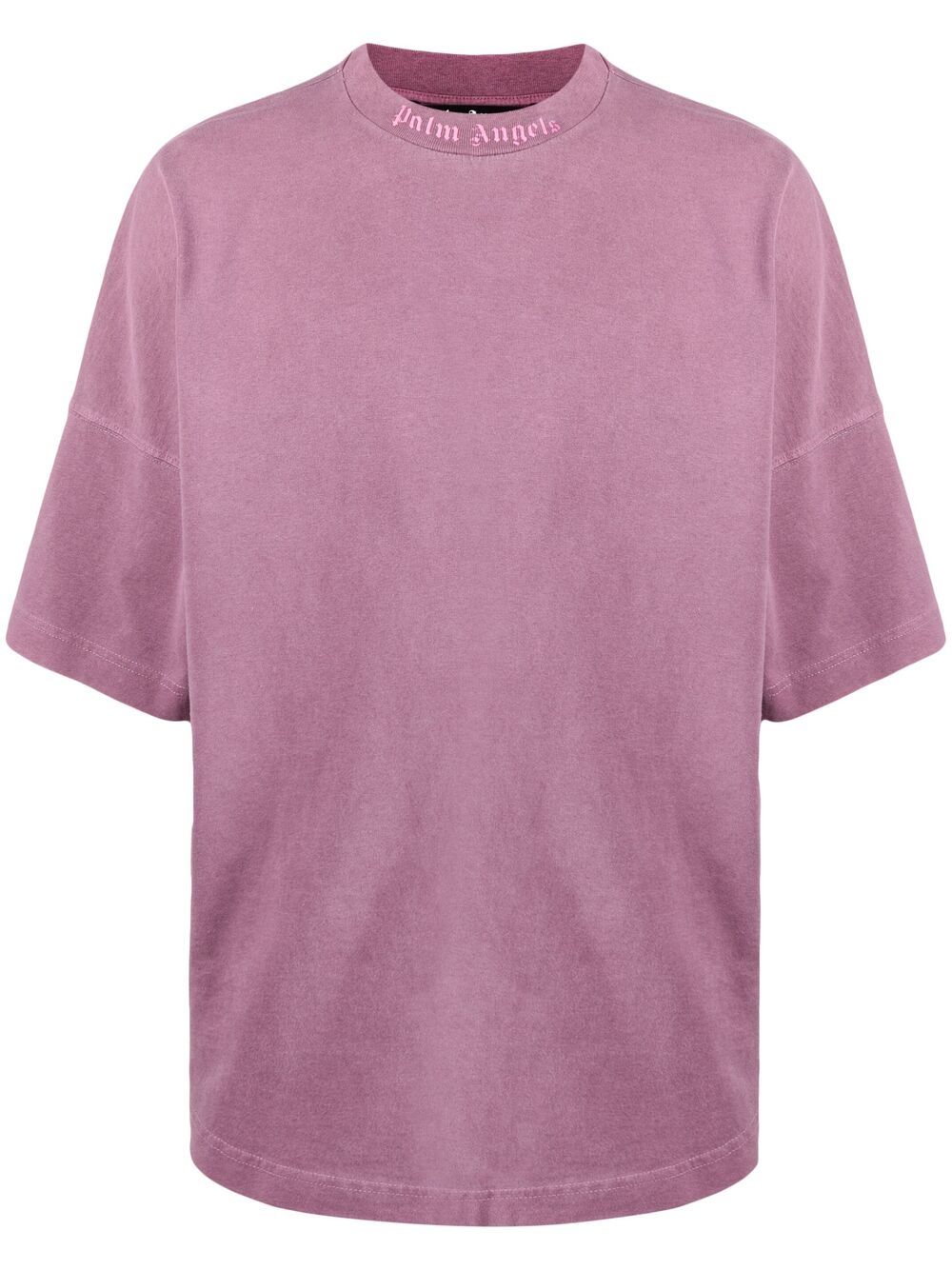 PALM ANGELS Classic Logo Over T-Shirt Purple - MAISONDEFASHION.COM