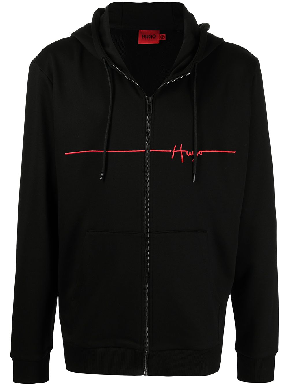 HUGO Cursive logo-print hoodie Black - MAISONDEFASHION.COM
