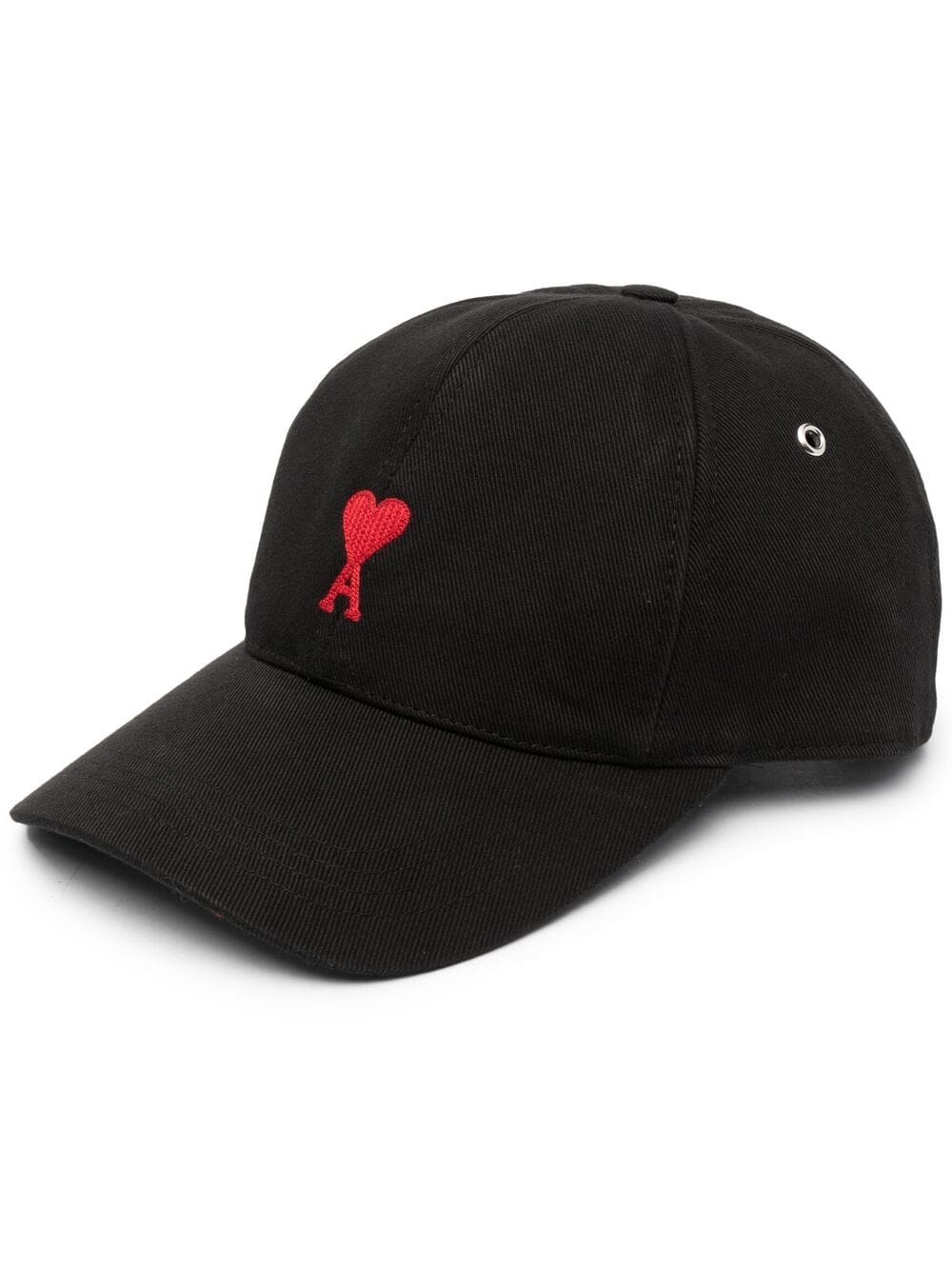 AMI De Coeur Logo Cap Black - MAISONDEFASHION.COM