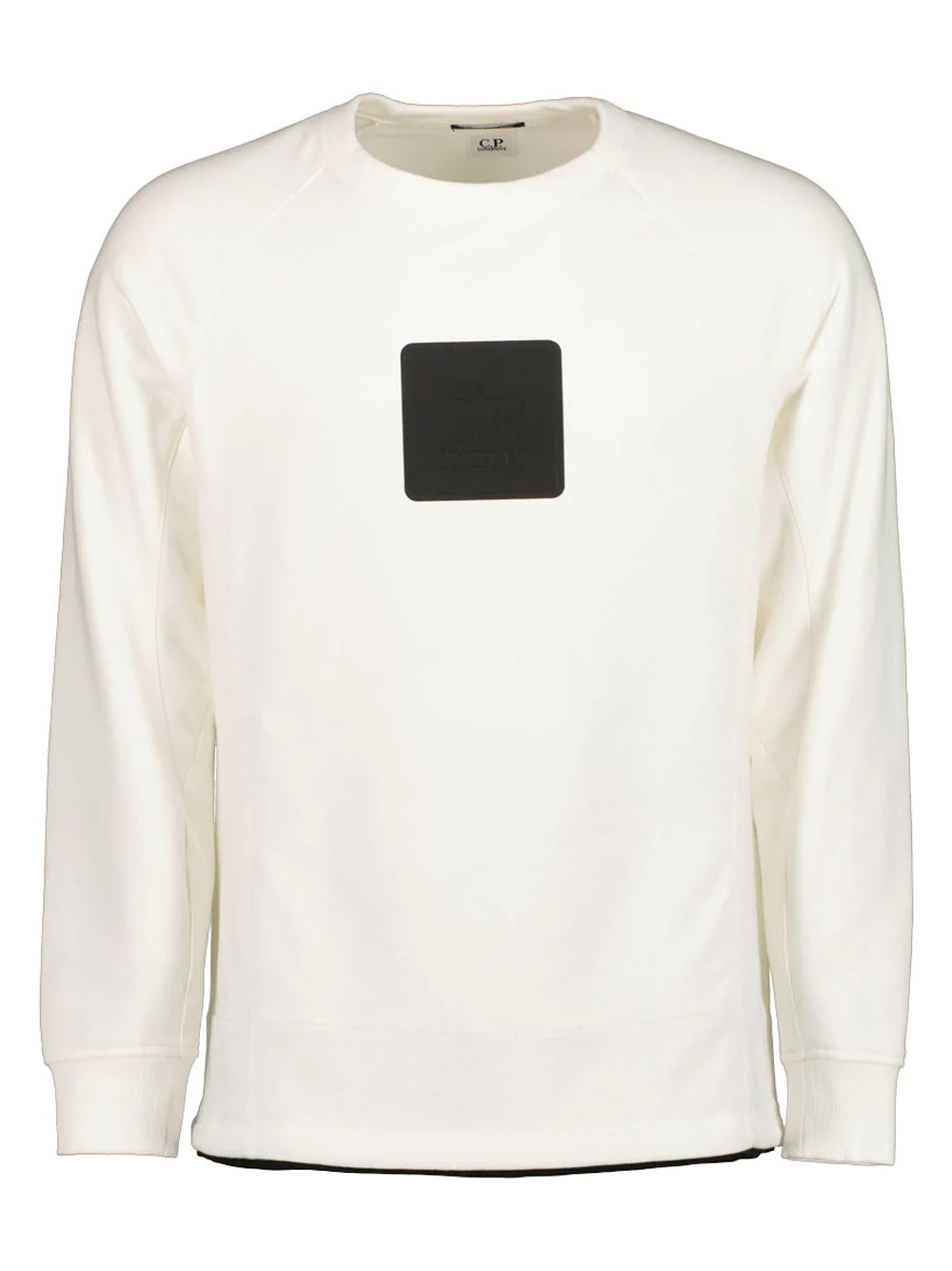 C.P. COMPANY Rubber Logo Sweatshirt White - MAISONDEFASHION.COM