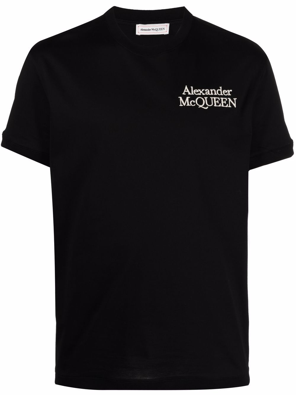 ALEXANDER MCQUEEN Embroidered Logo T-Shirt Black - MAISONDEFASHION.COM