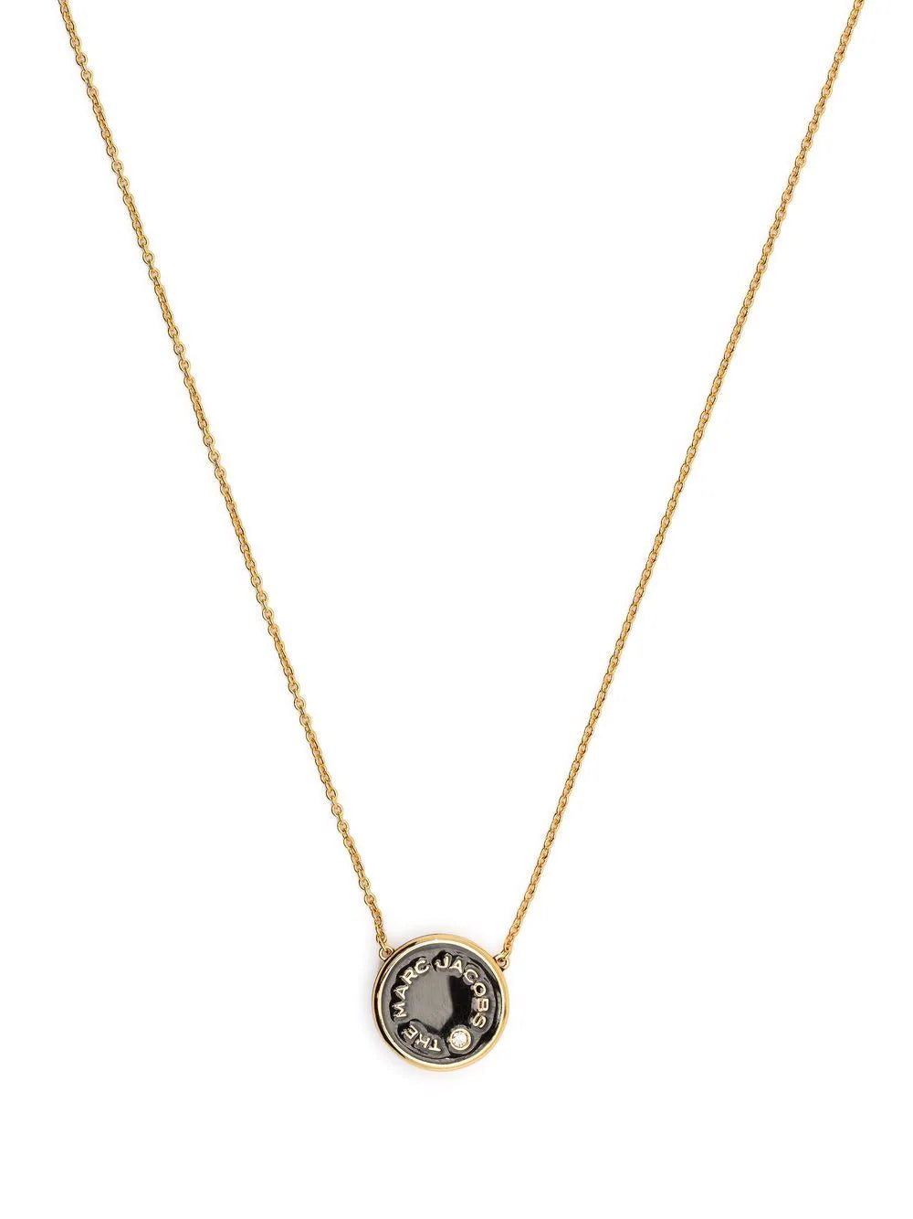 MARC JACOBS WOMEN Medallion  Pendant Necklace Black/Gold - MAISONDEFASHION.COM