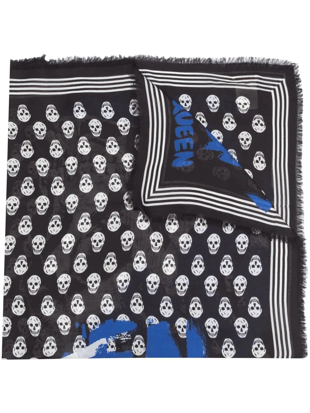 ALEXANDER MCQUEEN Skull-print Scarf Black/Multicolour - MAISONDEFASHION.COM