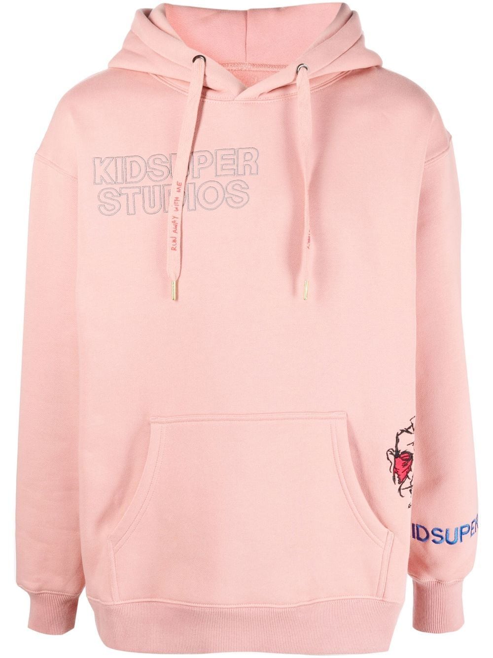 KIDSUPER Embroidered cotton hoodie Pink - MAISONDEFASHION.COM