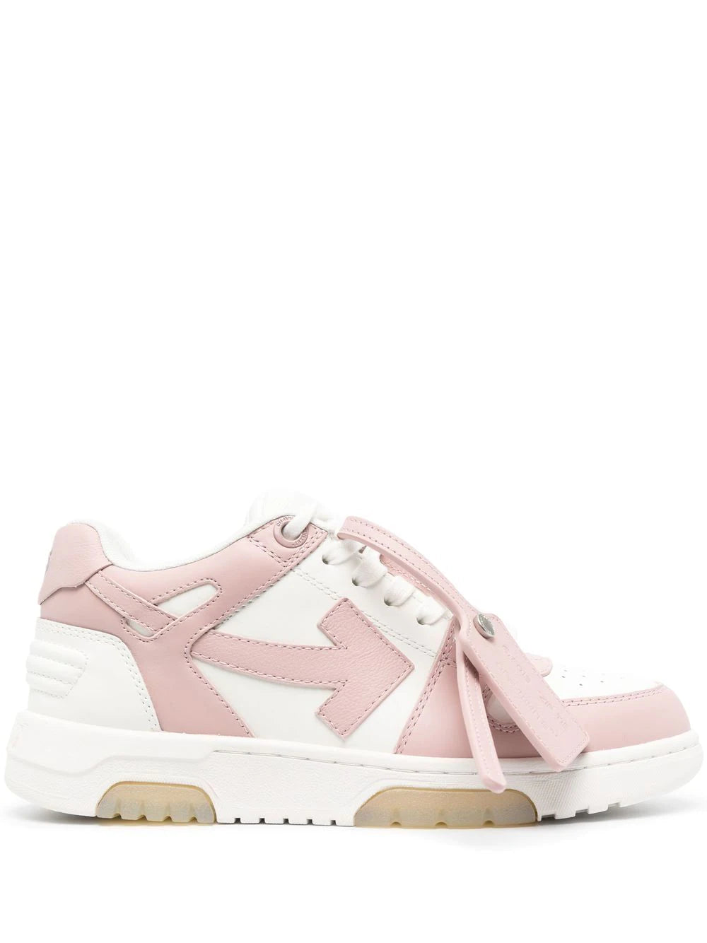 OFF WHITE WOMEN Out Of Office Calf Leather Sneakers White/Pink - MAISONDEFASHION.COM