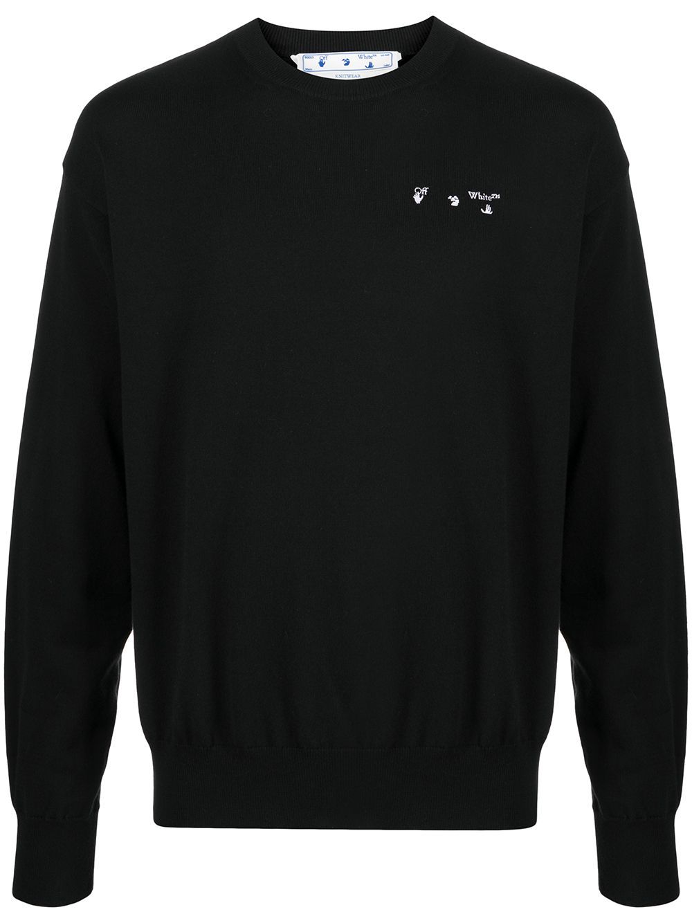OFF-WHITE Logo Knitted Sweatshirt Black - MAISONDEFASHION.COM