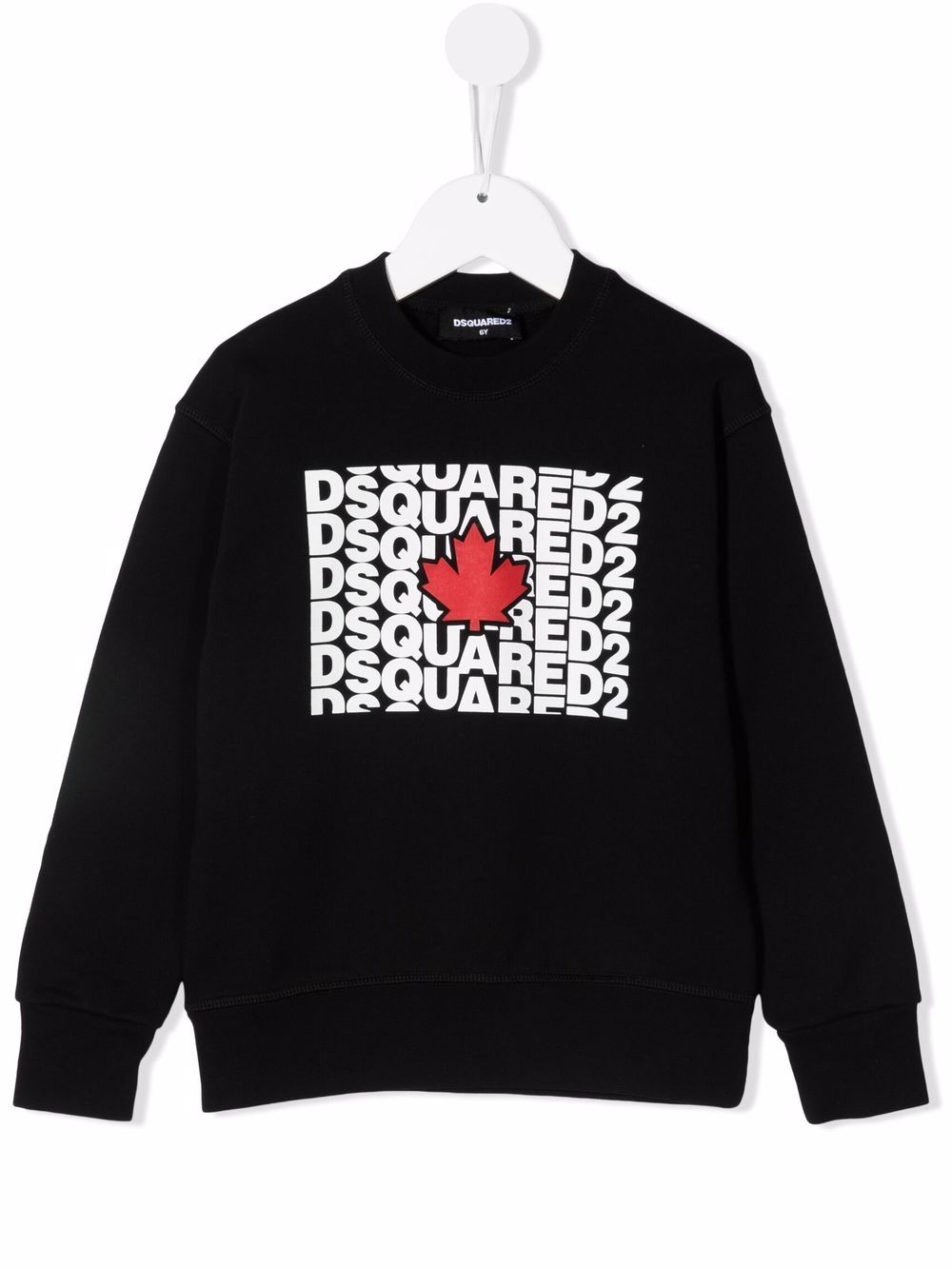 DSQUARED2 KIDS Logo Print Sweatshirt Black - MAISONDEFASHION.COM