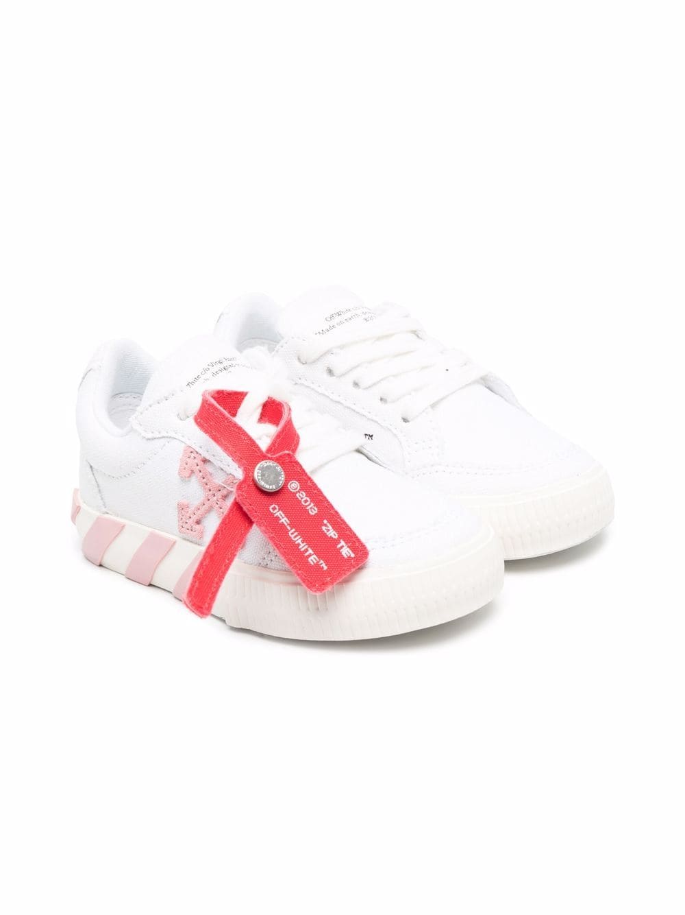 OFF-WHITE KIDS Low-top Vulcanized sneakers White/Pink - MAISONDEFASHION.COM