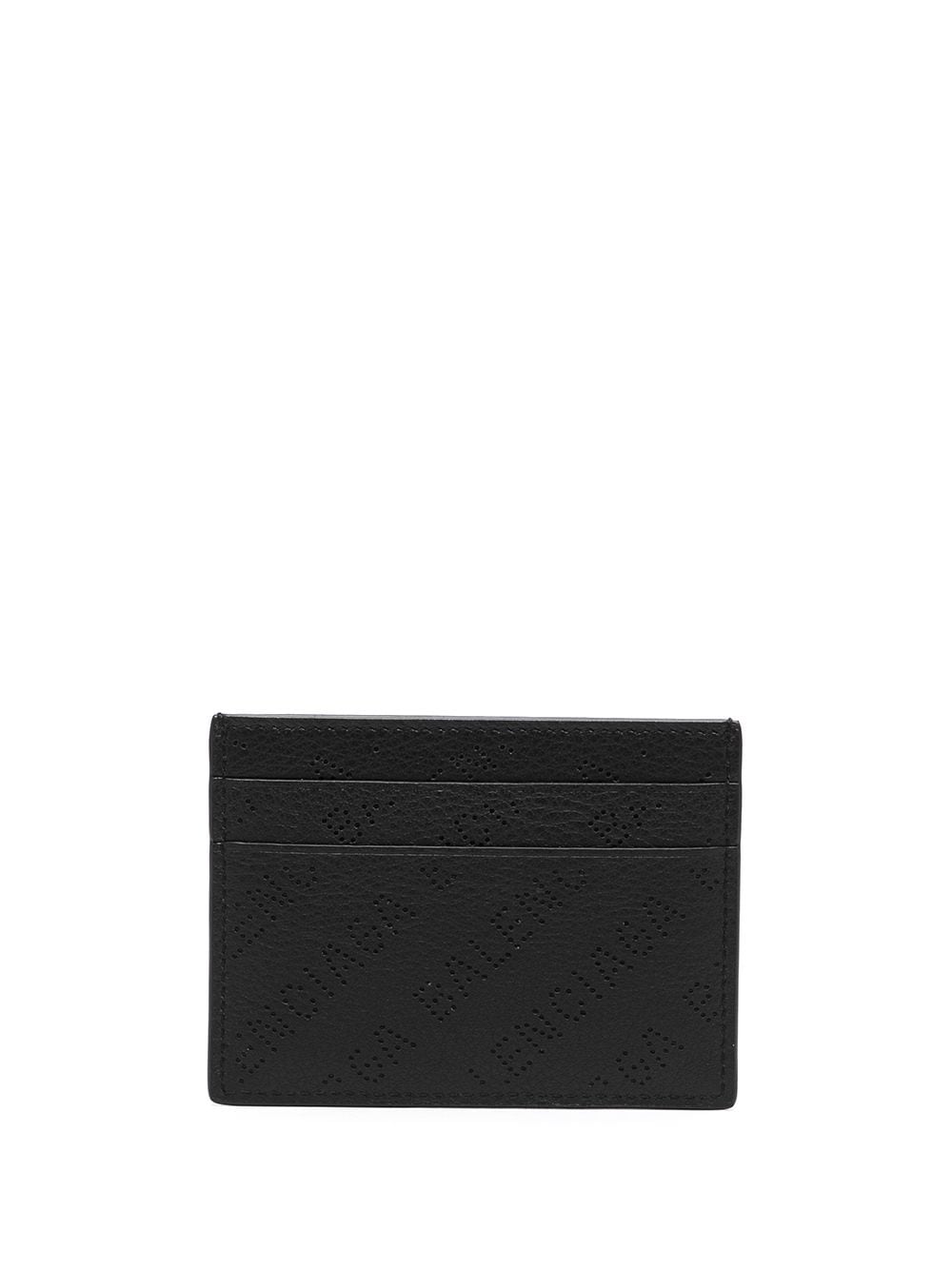 BALENCIAGA Perforated Logo Card Holder Black - MAISONDEFASHION.COM