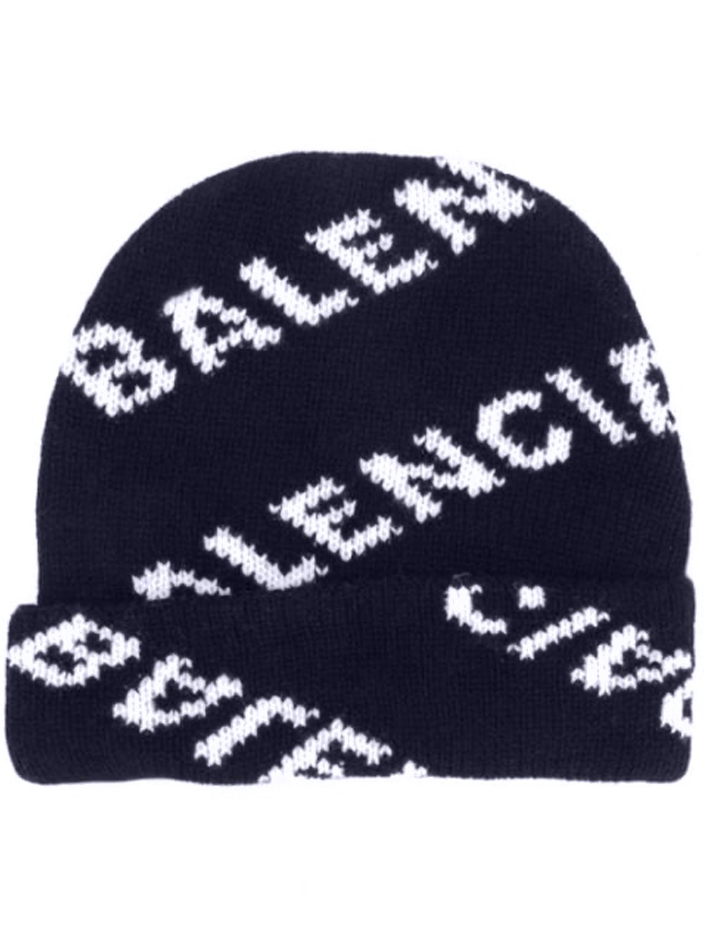 balenciaga beanie black and white