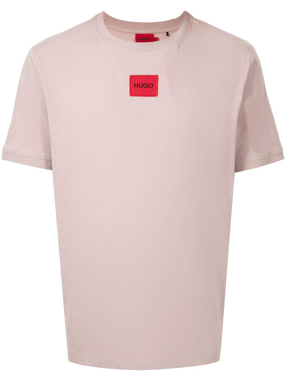 HUGO Logo patch T-Shirt Brown - MAISONDEFASHION.COM