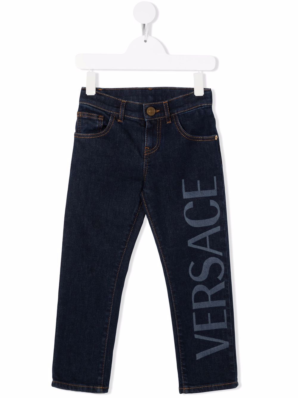 VERSACE KIDS Logo Jeans - MAISONDEFASHION.COM