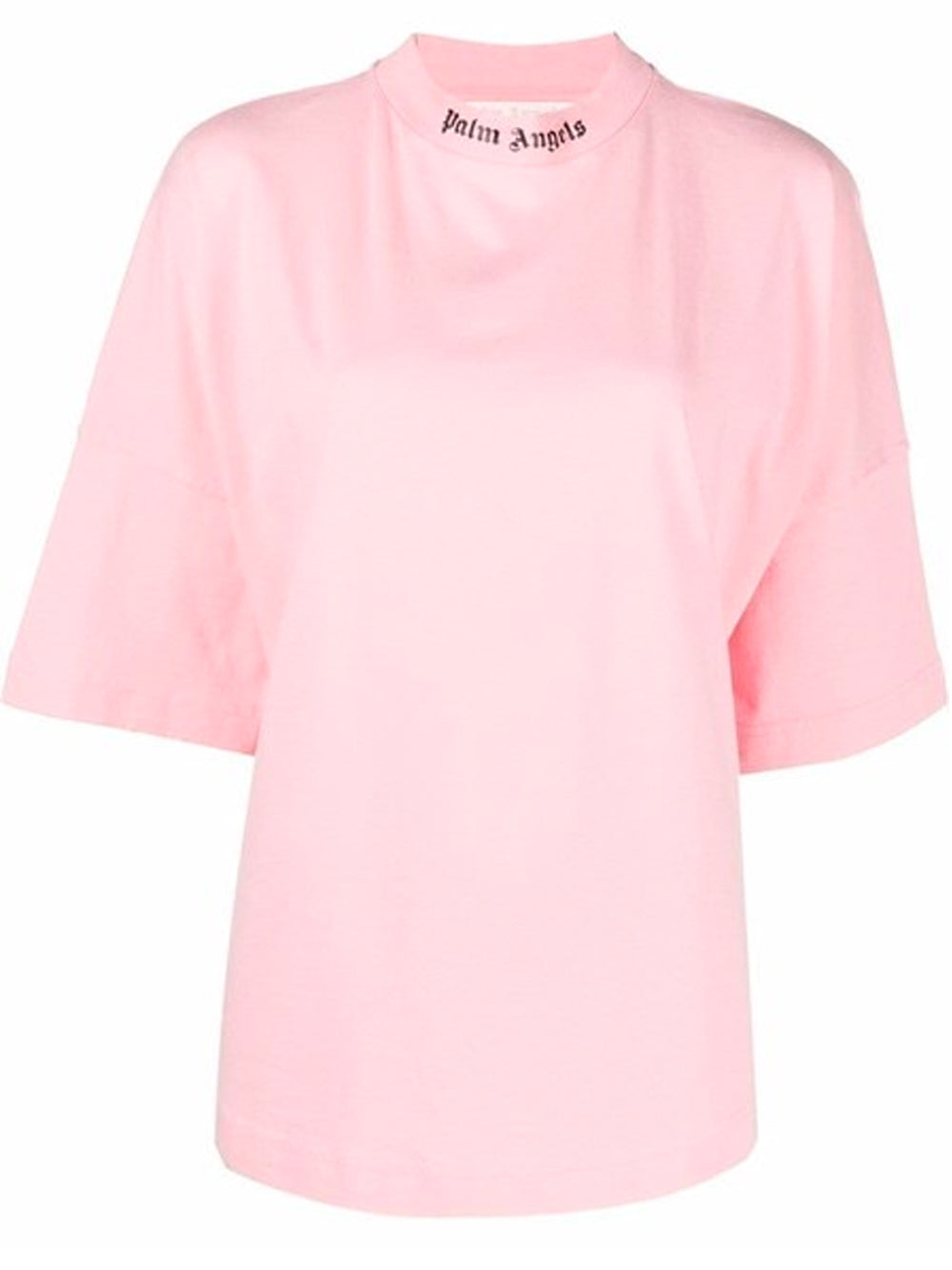 PALM ANGELS WOMEN Classic Logo Over Tee Blossom Pink - MAISONDEFASHION.COM