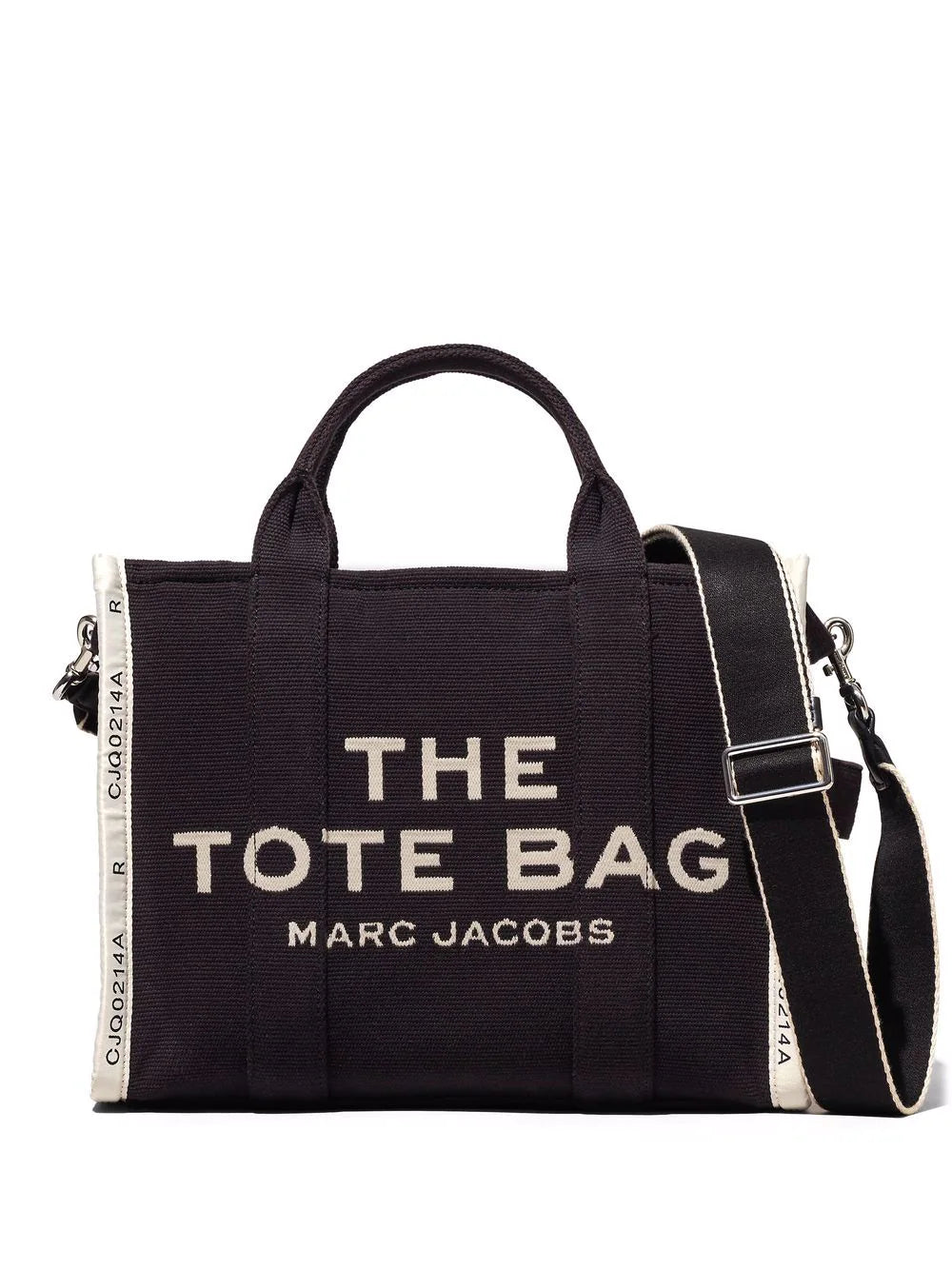 MARC JACOBS WOMEN The Medium Canvas Tote Bag Black/White - MAISONDEFASHION.COM