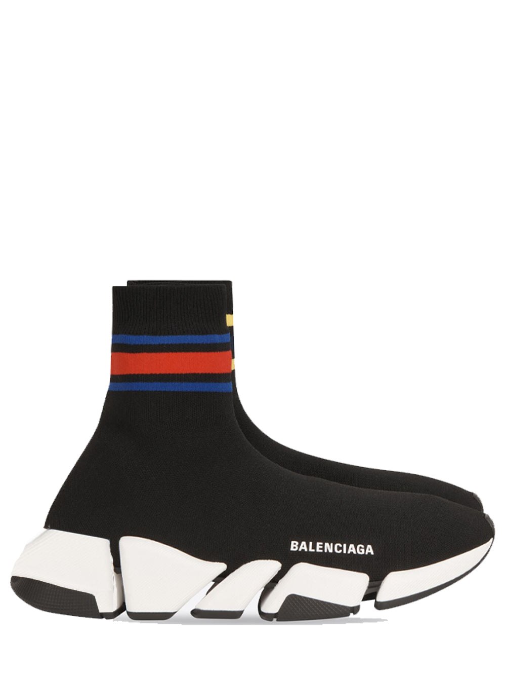 BALENCIAGA Speed 2.0 Stripe Sneakers Black - MAISONDEFASHION.COM