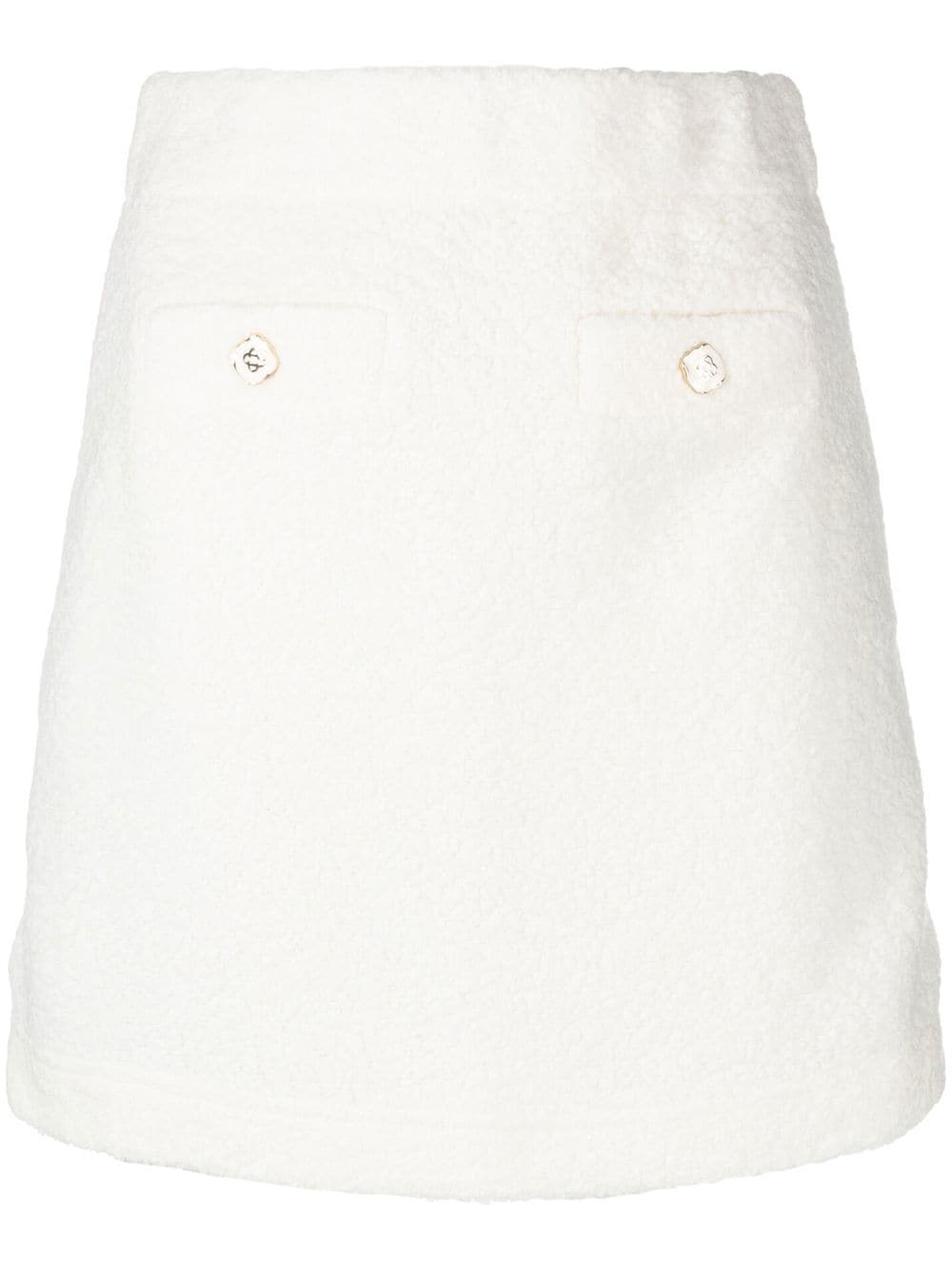 CASABLANCA WOMEN Terry Mini Skirt Off White - MAISONDEFASHION.COM