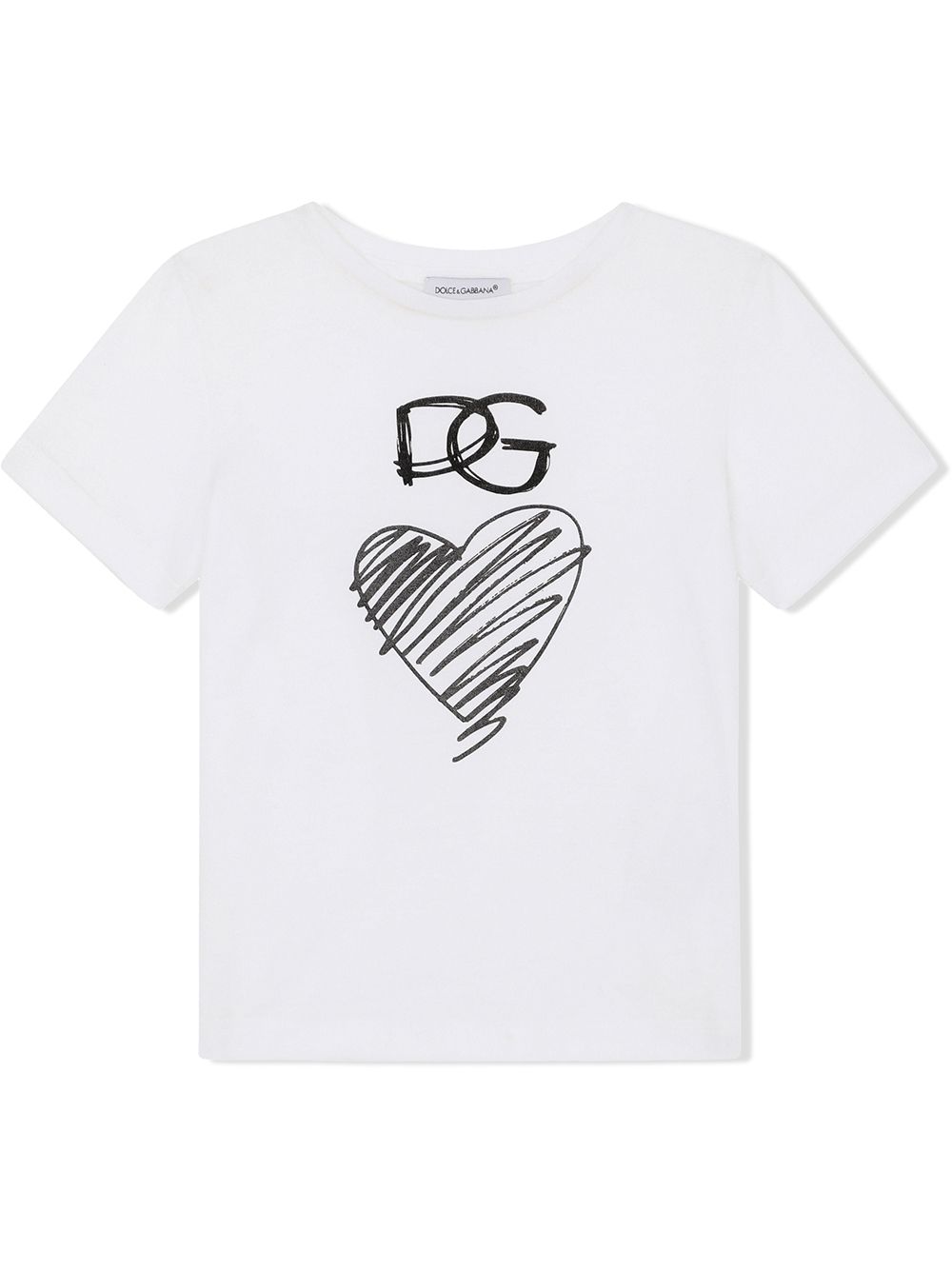 DOLCE & GABBANA KIDS Heart and logo-print T-shirt White - MAISONDEFASHION.COM