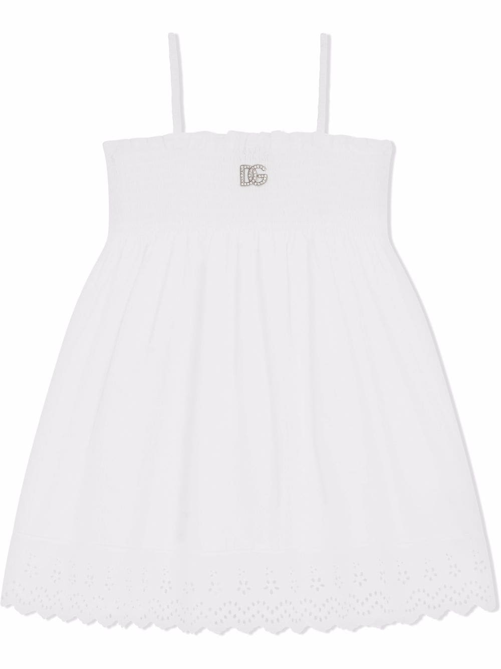 DOLCE & GABBANA KIDS Logo Dress White - MAISONDEFASHION.COM