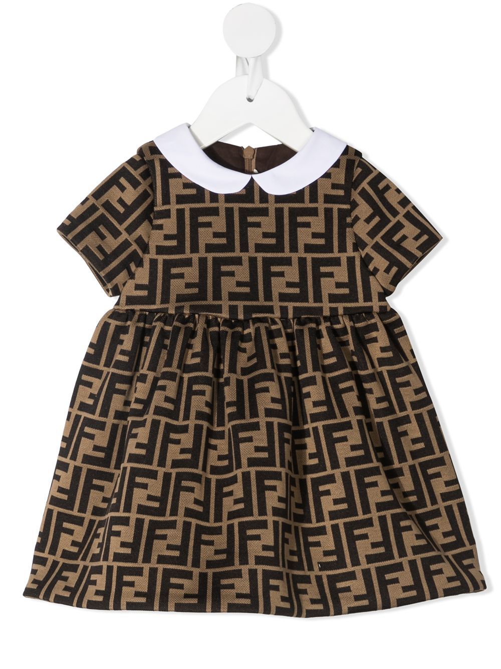 FENDI KIDS FF Logo Print Dress - MAISONDEFASHION.COM