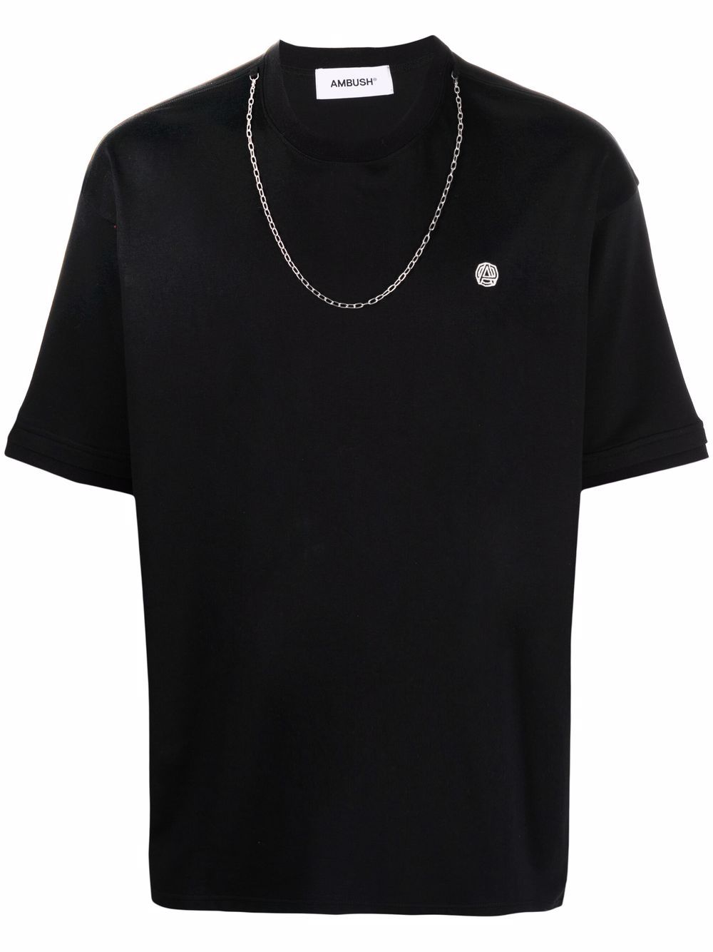 AMBUSH Chain Collar T-Shirt Black - MAISONDEFASHION.COM