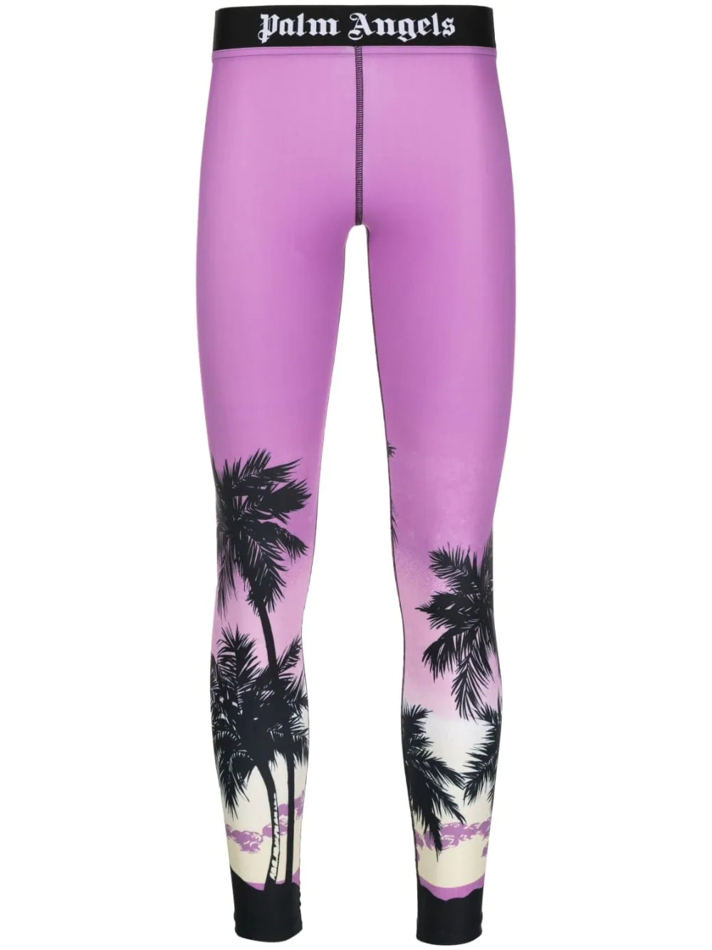 PALM ANGELS WOMEN Pink Sunset Logo Sport Leggings Purple/Black - MAISONDEFASHION.COM