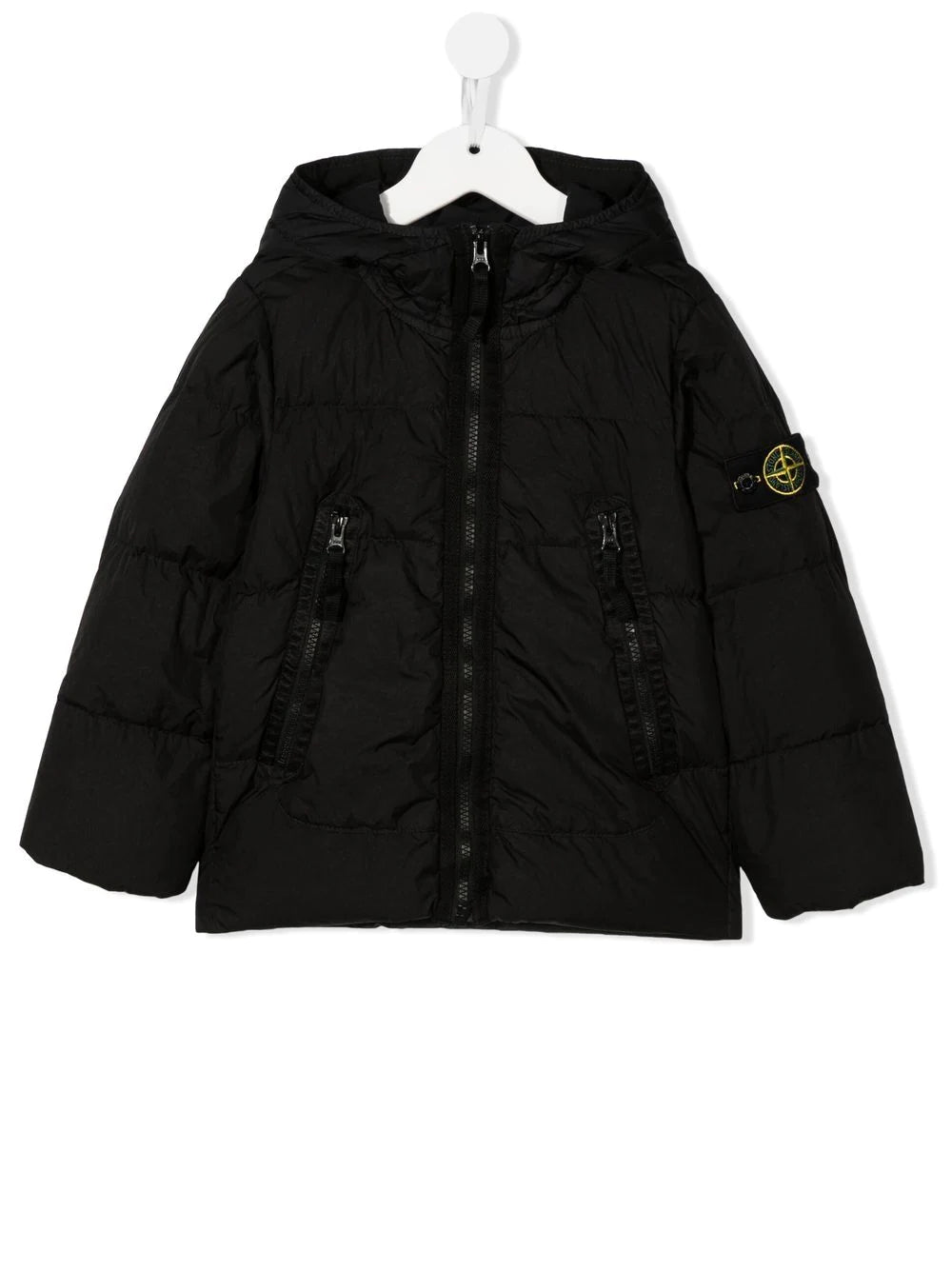 STONE ISLAND KIDS Logo-patch detail padded jacket Black - MAISONDEFASHION.COM